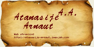 Atanasije Arnaut vizit kartica